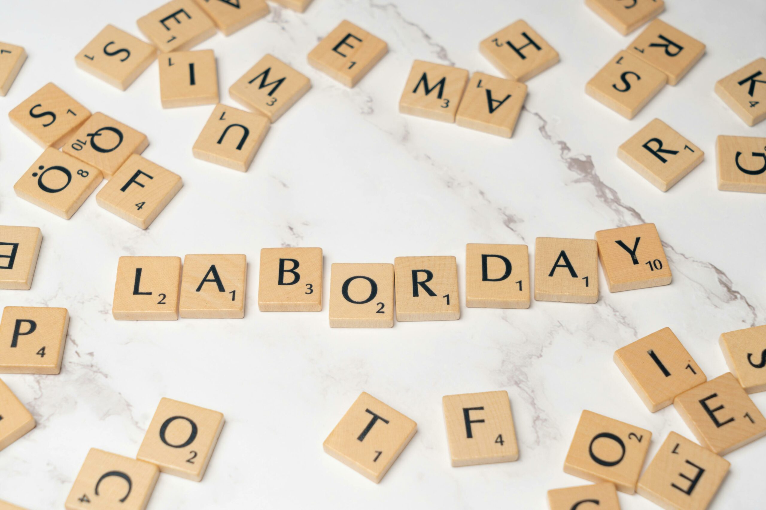 Labor Day Scrabble tiles image